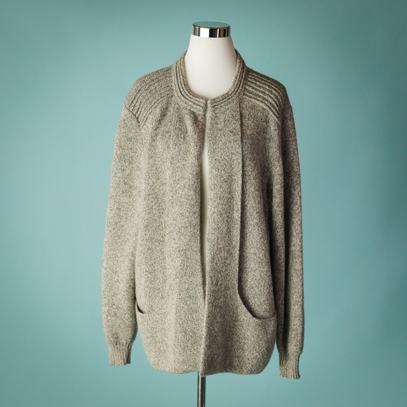 Neutral Alpaca Cardigan Sweater 
